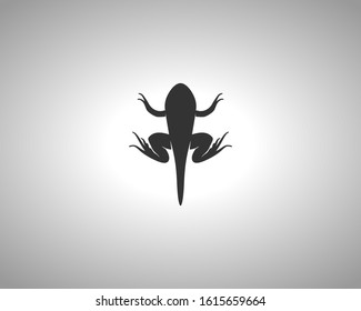 Tadpole Silhouette on White Background. Isolated Vector Animal Template for Logo Company, Icon, Symbol etc