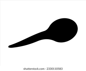 Tadpole Silhouette Vector Art on White Background