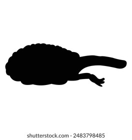 diseño de Vector de silueta de renacuajo. blanco y negro.