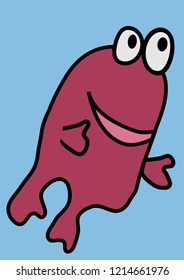 Tadpole as a simple children design illustration animal vector for nursery t-shirt, kids apparel, invitation