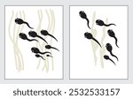 Tadpole vector illustration file to be used in creative works including media production. and various printed media