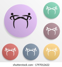 Taekwondo badge color set icon. Simple glyph, flat vector of sport icons for ui and ux, website or mobile application