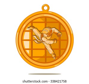 Taekwondo Bronze Medal. Vector Design
