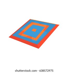 Taekwondo carpet, martial arts ring. Colorful cartoon vector Illustration