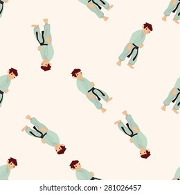 Taekwondo , cartoon seamless pattern background