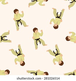 Taekwondo , cartoon seamless pattern background