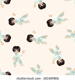 Taekwondo , cartoon seamless pattern background