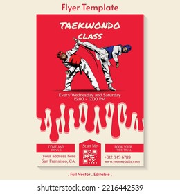 Taekwondo class vector flyer template