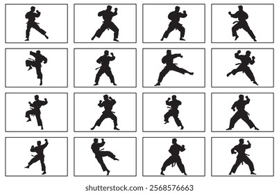 Taekwondo design silhouette, Creative Taekwondo logo design concepts template