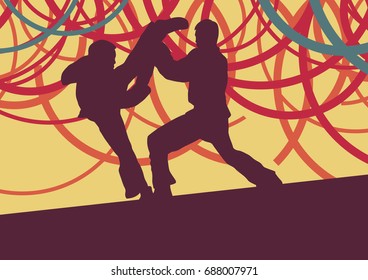 Taekwondo fight man vector abstract background