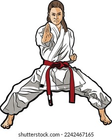 Taekwondo girl sport action pose