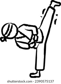 Taekwondo hand drawn vector illustrations