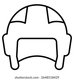 Taekwondo helmet icon Outline isolated logo mark