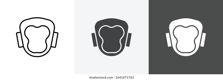 Taekwondo helmet icon set vector art