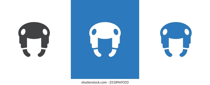 Taekwondo helmet icon thin line illustration