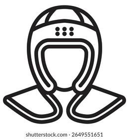 Taekwondo helmet icon vector illustration isolated sign