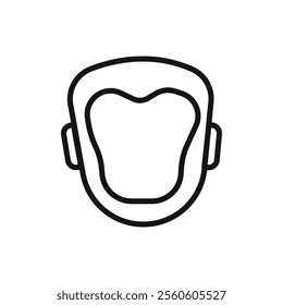 Taekwondo helmet icon vector line logo art