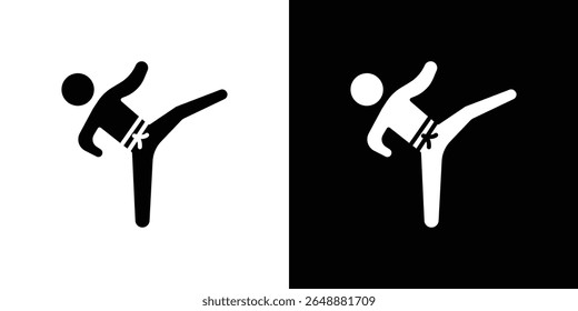 Ícone de taekwondo de um vetor de estilo plano
