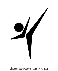 taekwondo icon on white background