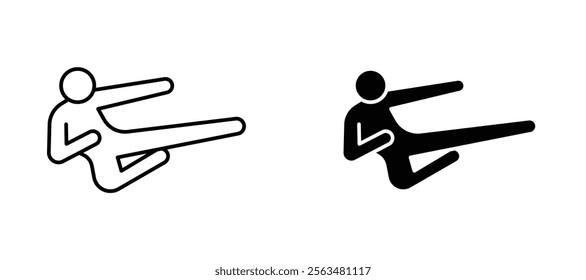 Taekwondo icons in outline and fill. vector illustration for ui.