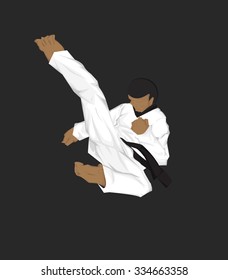 Taekwondo. jump swing kick