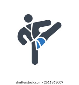 Taekwondo Kick Icon On White Background