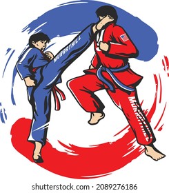 Taekwondo Kick Logo Vector Design