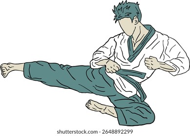 vetor de pontapé taekwondo disponível para cartaz e ícone de logotipo