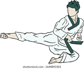 vetor de pontapé taekwondo disponível para cartaz e ícone de logotipo