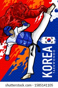 taekwondo korean martial art vector design