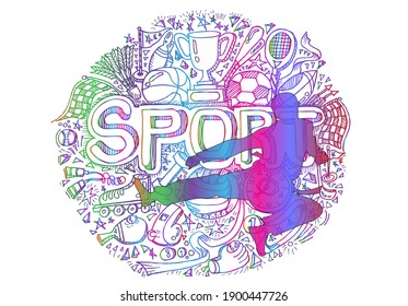 Taekwondo logo design. Set of sports background. Vector illustration.