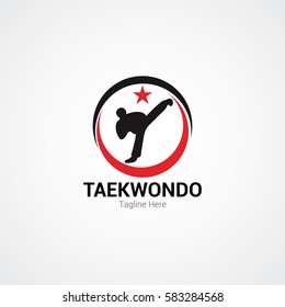 Taekwondo  Logo Design Template. Vector Illustration