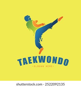 Taekwondo Logo Kampf Symbol Design Vektorgrafik . Karate Logo Design Symbol Emblem Maskottchen