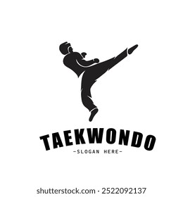 Taekwondo Logo Kampf Symbol Design Vektorgrafik . Karate Logo Design Symbol Emblem Maskottchen