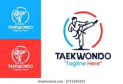 Taekwondo Logo Sharp Clean Modern Fighter Mark
