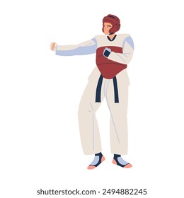 taekwondo man cartoon character isolated