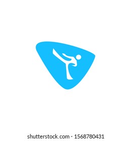 Taekwondo man silhouette Logo Design Template. Martial arts Vector Illustration. martial arts competition badge logo.