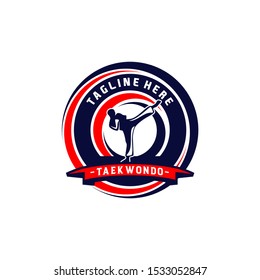 Taekwondo Martial Art Logo Design Template Vector