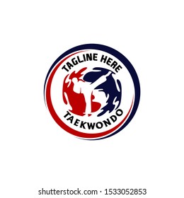 Taekwondo Martial Art Logo Design Template Vector