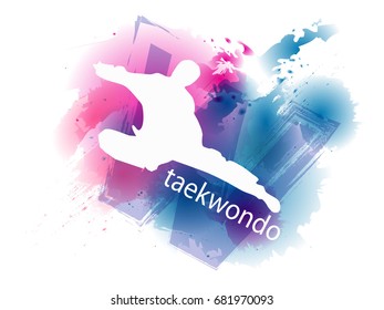 Taekwondo on a colored background