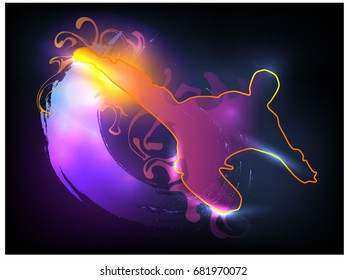 Taekwondo on a luminous background