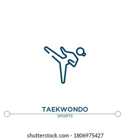 taekwondo outline vector icon. simple element illustration. taekwondo outline icon from sport concept. can be used for web and mobile
