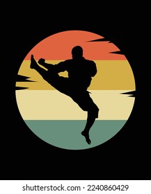 TAEKWONDO RETRO SUNSET VECTOR VINTAGE