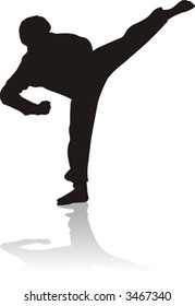 taekwondo silhouette (vector)