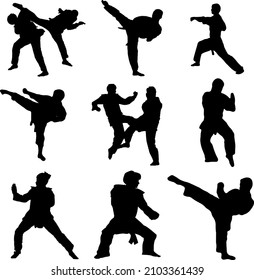 Taekwondo Silhouette Vector Sport Pack