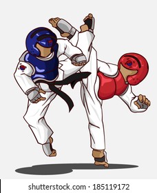 Taekwondo Sparring. Martial Art