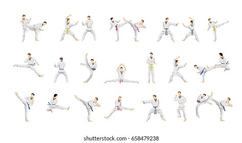 Taekwondo sport set.