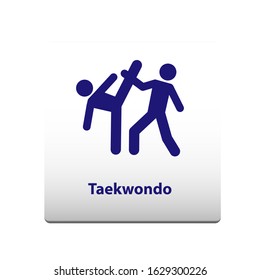 Taekwondo sport Symbol. stickman solid icon.vector illustration