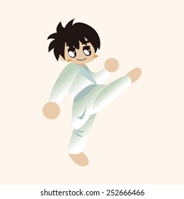 Taekwondo theme elements vector,eps