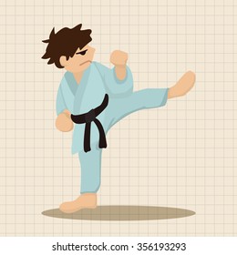 Taekwondo theme elements vector,eps